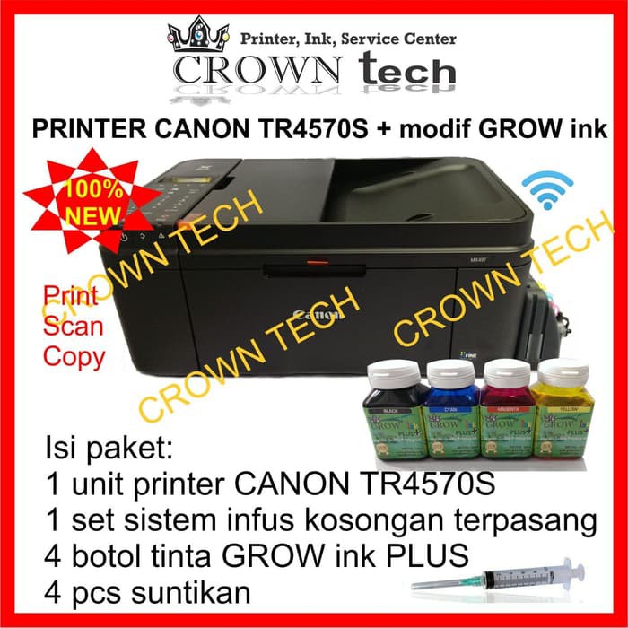 Canon TR4570S + Modifikasi kosongan + tinta GROW INK PLUS botolan