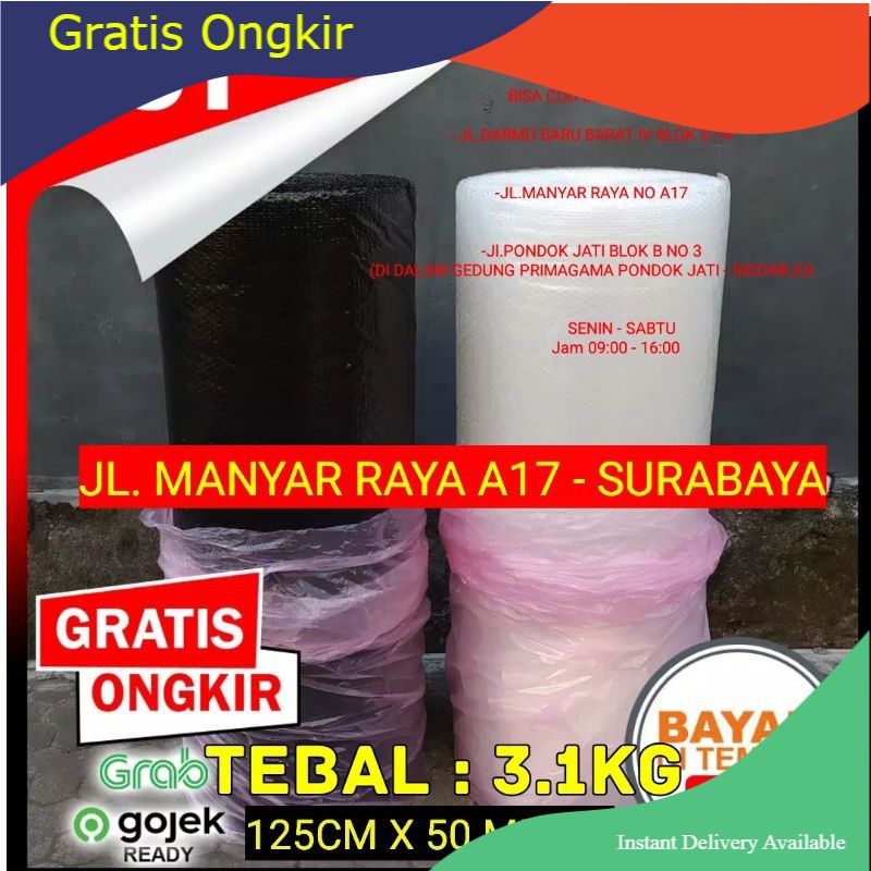 

Buble Wrap Surabaya Murah 125cm x 50m bening hitam surabaya bubutan