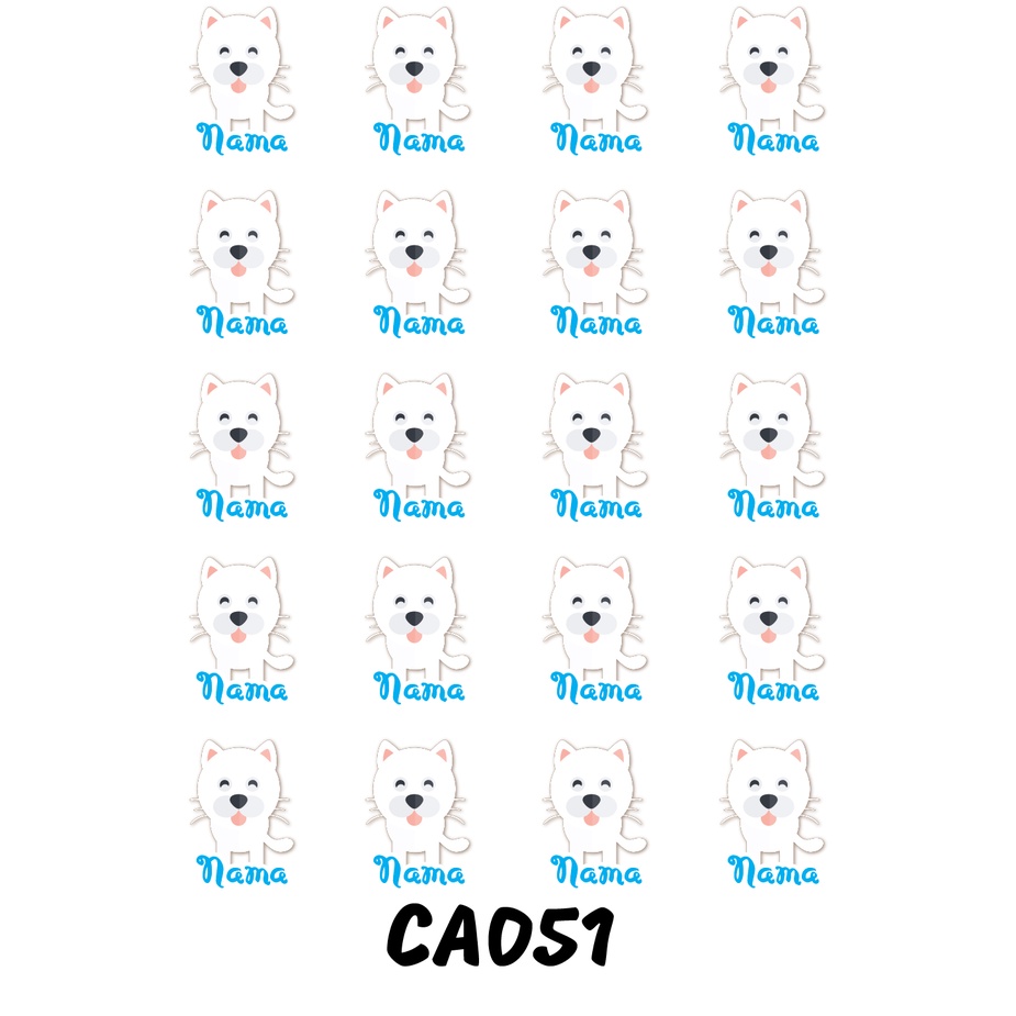 

Sticker Nama Cutting Label Waterproof Tahan Air Dog D (CA051)