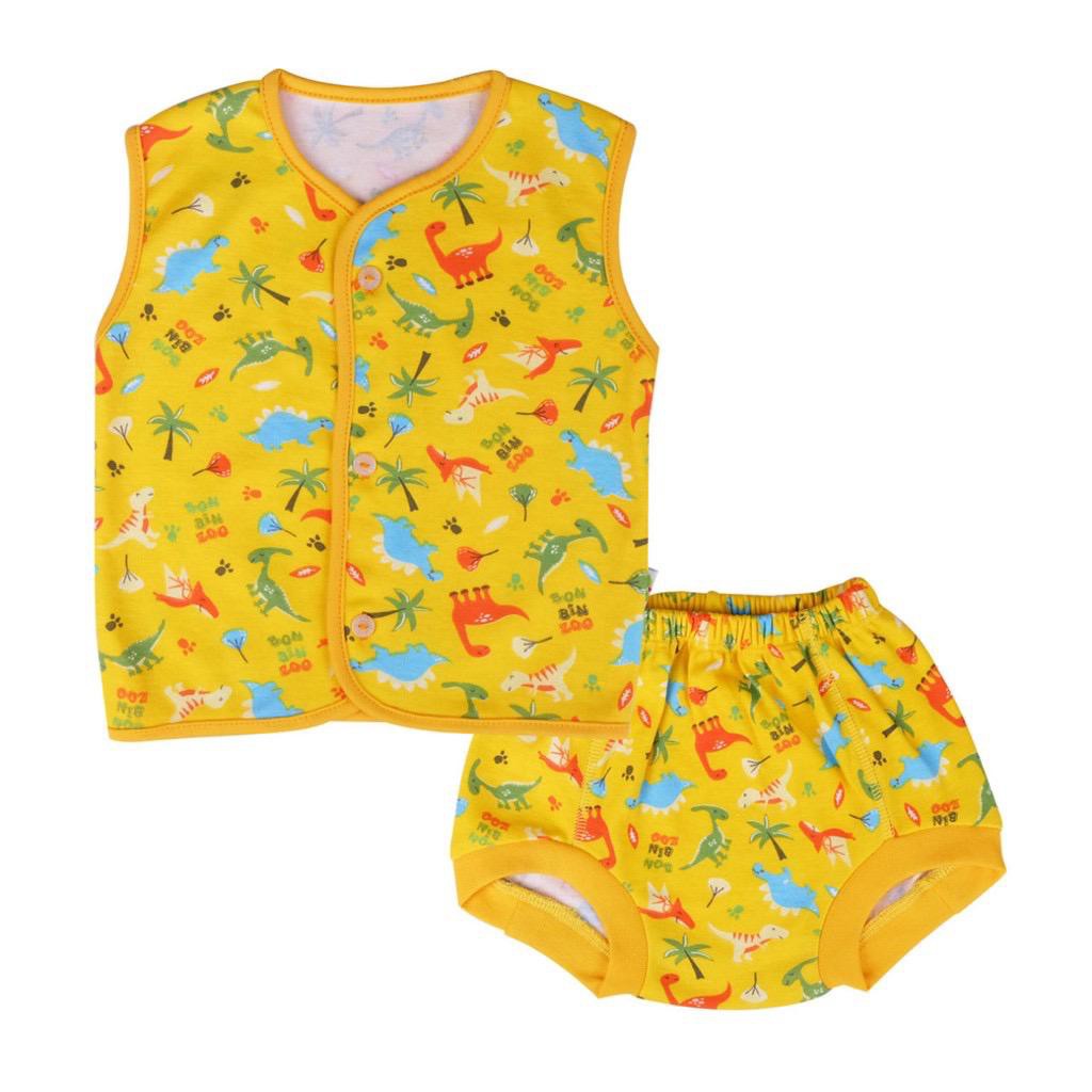 Bonbinzoo Setelan Baju Kutung Celana Pop Bayi Kancing Depan Bonbinzoo 0-3 3-6 6-12 bln