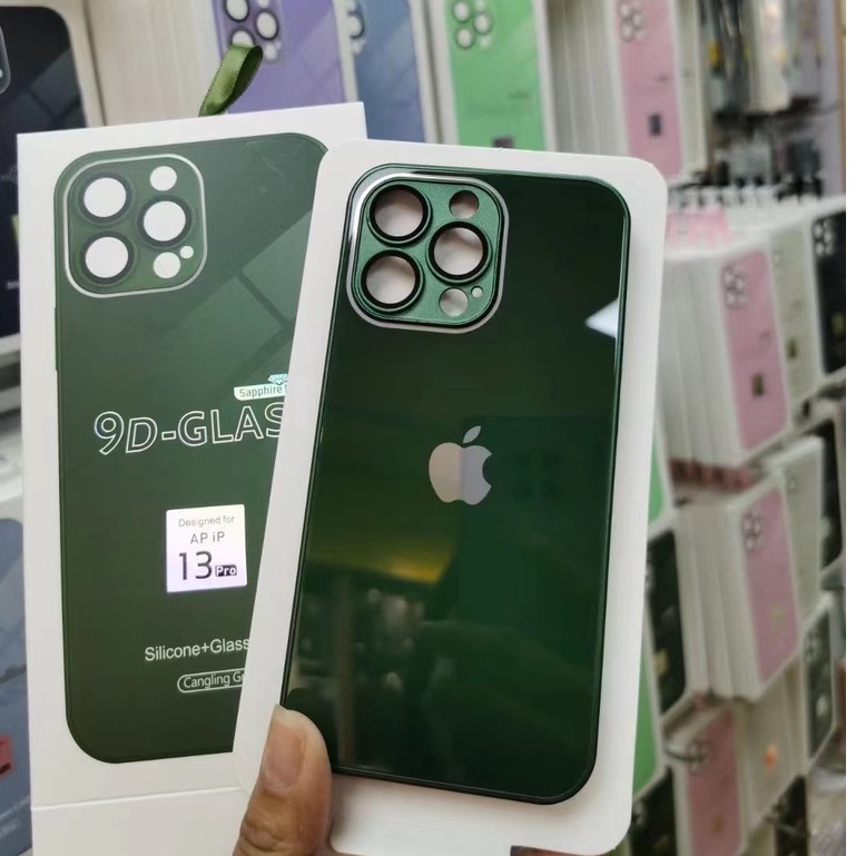 ALL NEW !!! 9D-Glass iPhone case Dengan perlindungan lensa kamera ponsel( FOR IPHONE 14 Pro Max 11 12 13 11PRO 12PRO 13PRO 11PRO MAX 12 PRO MAX 13 PRO MAX)