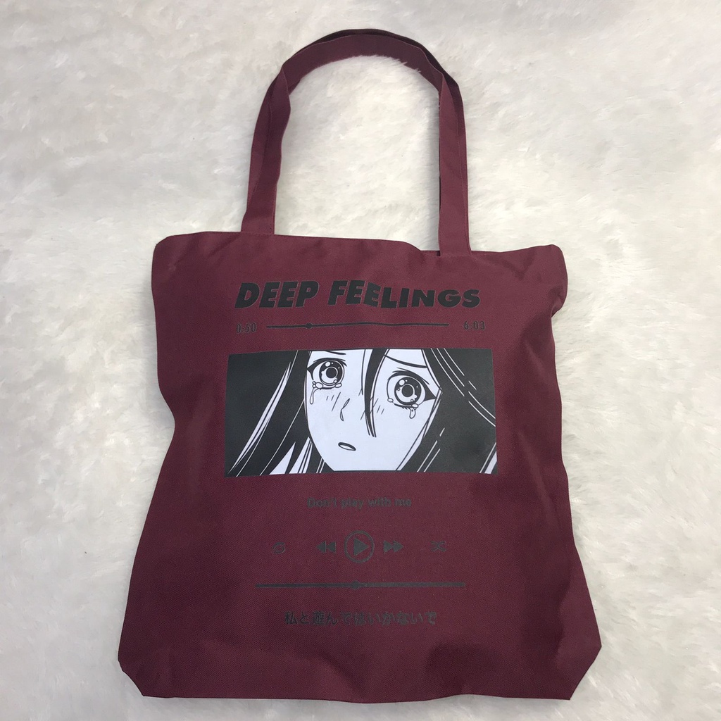 Totebag Deep Feelings Maroon Anime Manga Premium Unisex