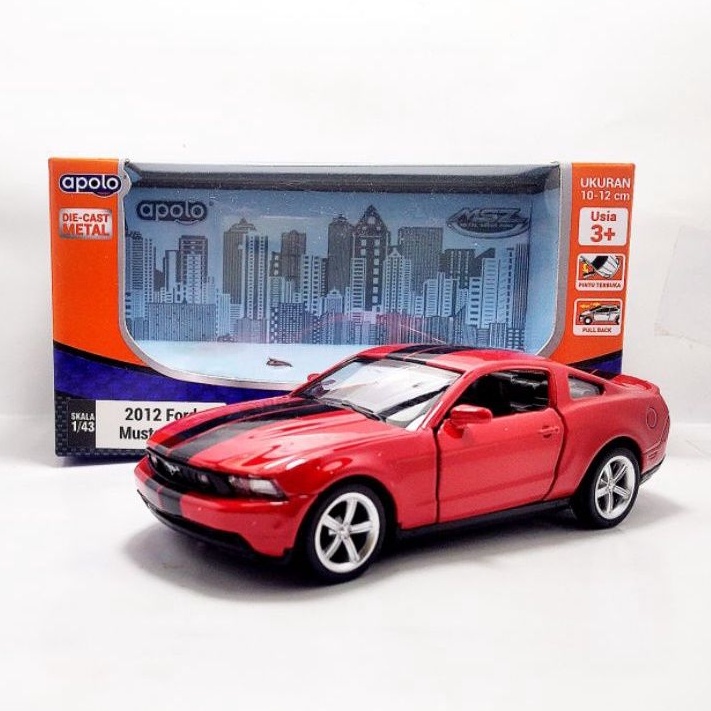 Apolo msz diecast Ford Mustang gt merah line Hitam