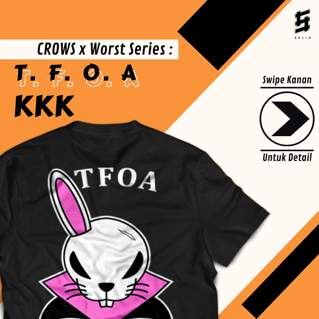 Kaos Crows X Worst The Front of Armament TFOA KKK - Cotton Combed 24s