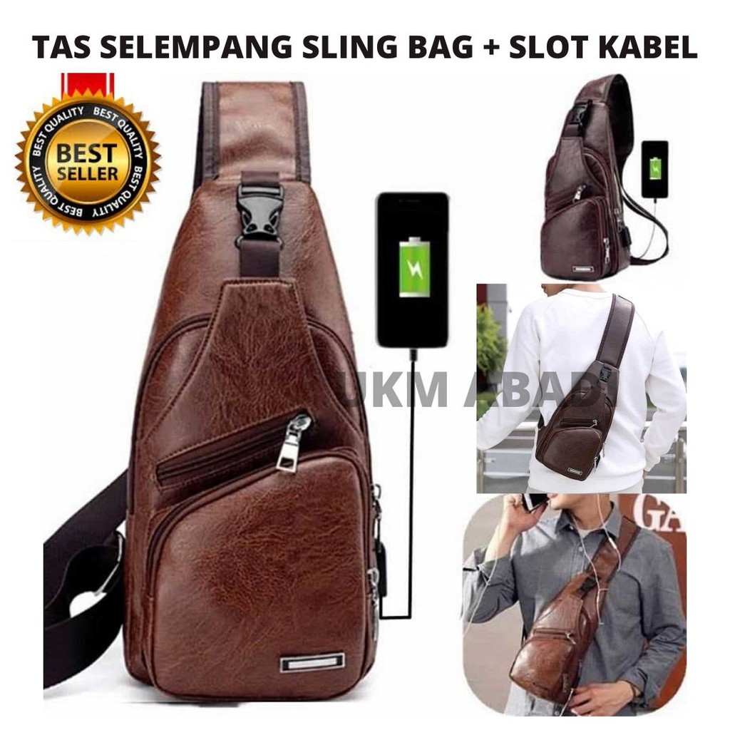 Tas Dompet Selempang  Sling Bag Coklat Elegan 111157