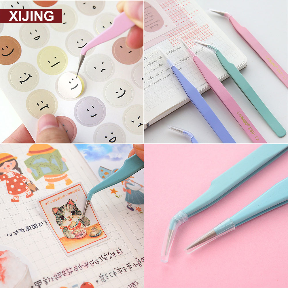 【COD Tangding】Pinset Stainless Steel Warna Macaron Untuk Diy Planner