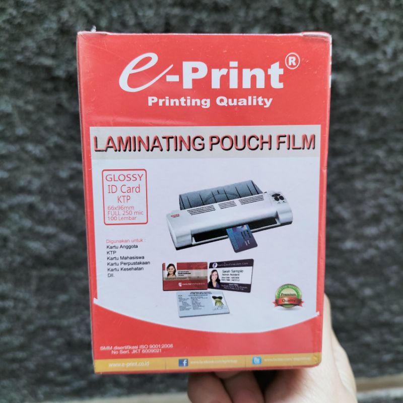 E-print laminating ID card/ ktp 250mic