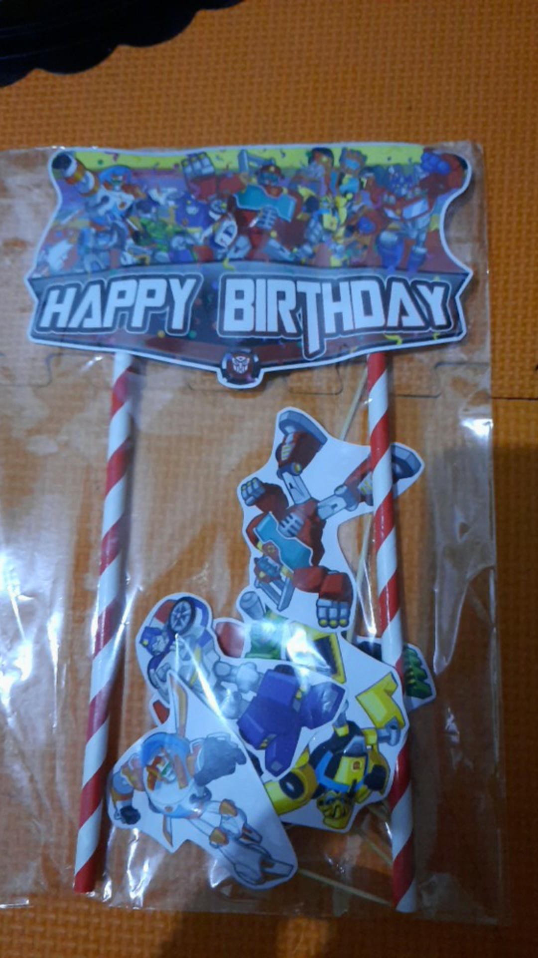 Hiasan Kue Cake Topper Birthday C1 Rescue Bots Transformer Isi 7