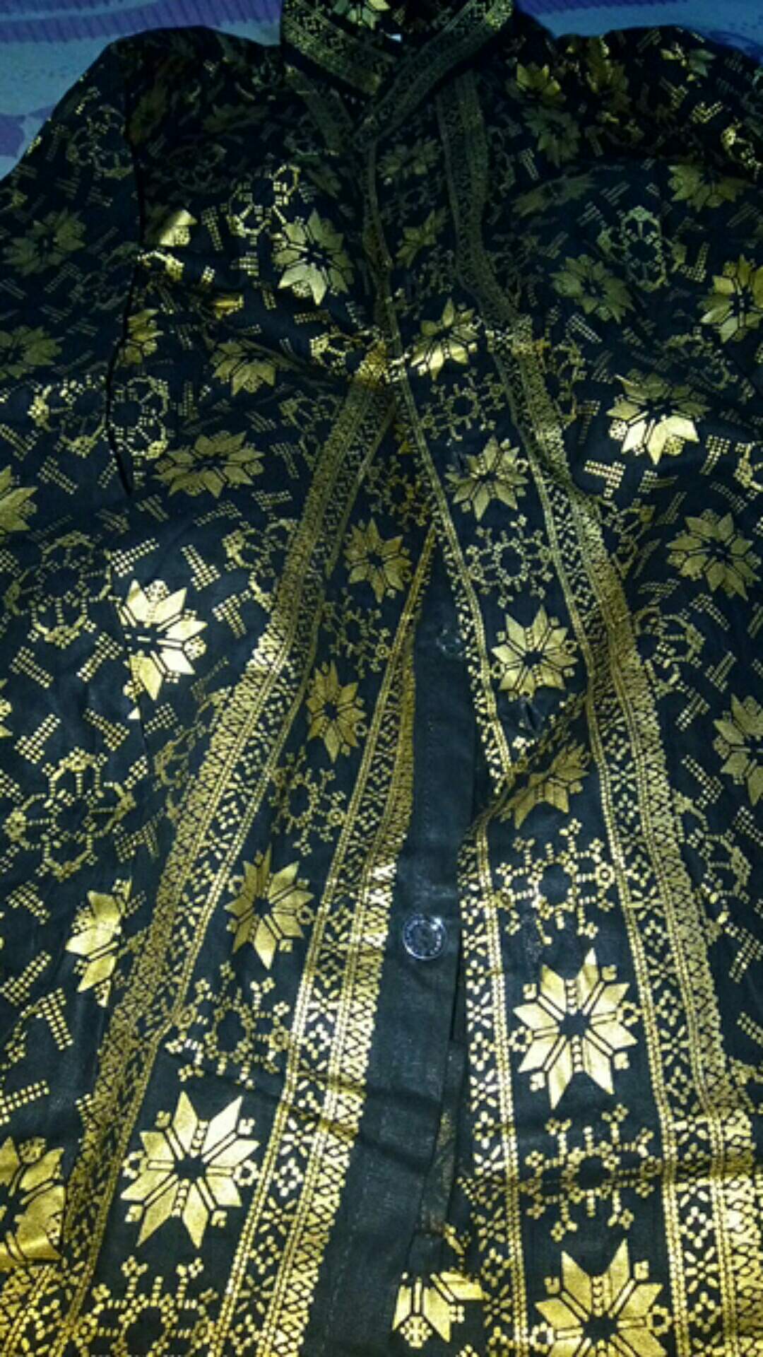 Trolistore Grosir Baju Batik Koko Motif Bintang Lima Pjg Lengan Panjang Sablon Emas Batik Muslim