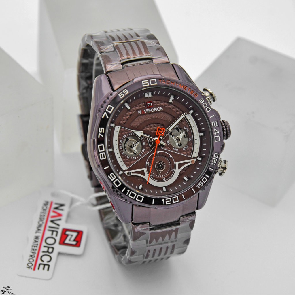 Naviforce 9185 - Jam Tangan Formal Pria Murah Anti Air - Stainless Strap - Analog Quartz - Original