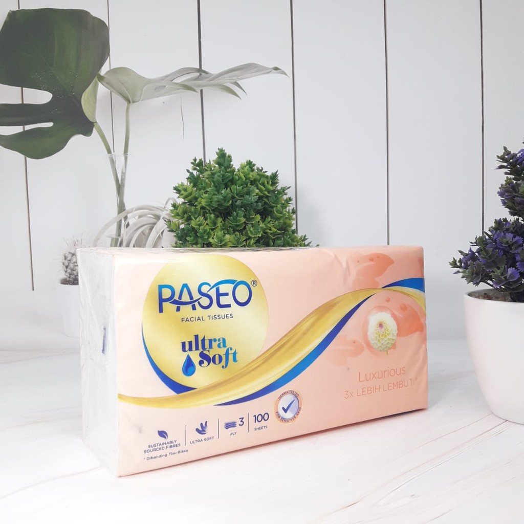 Paseo Facial Tissue Ultra Soft 100 Sheets 3 Ply