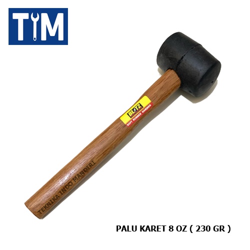 Palu Karet 8 OZ Gagang Kayu / Rubber Hammer