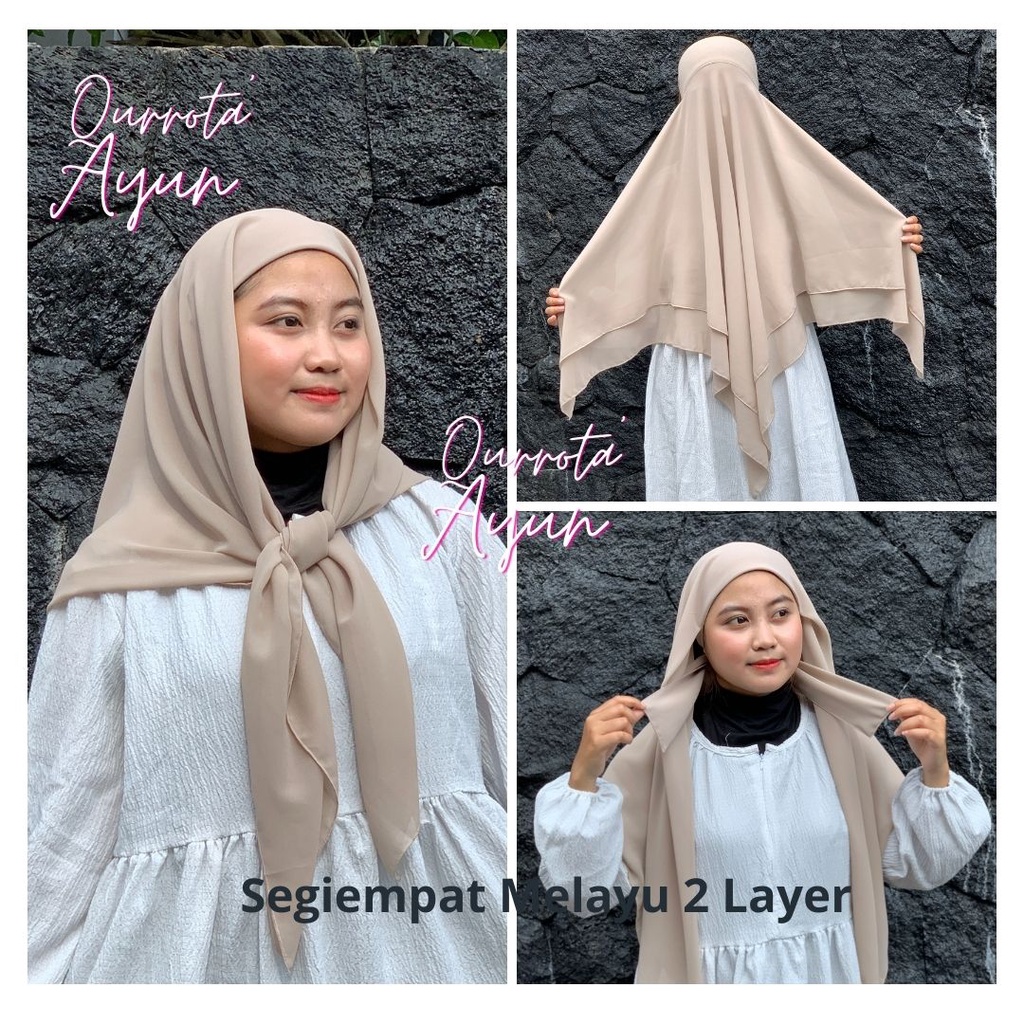 HIJAB MELAYU SEGI EMPAT INSTAN 2 LAYER PLUS INNER 2IN1 dan TALI  SEGITIGA INSTAN MALAY INNER 2IN1 CE