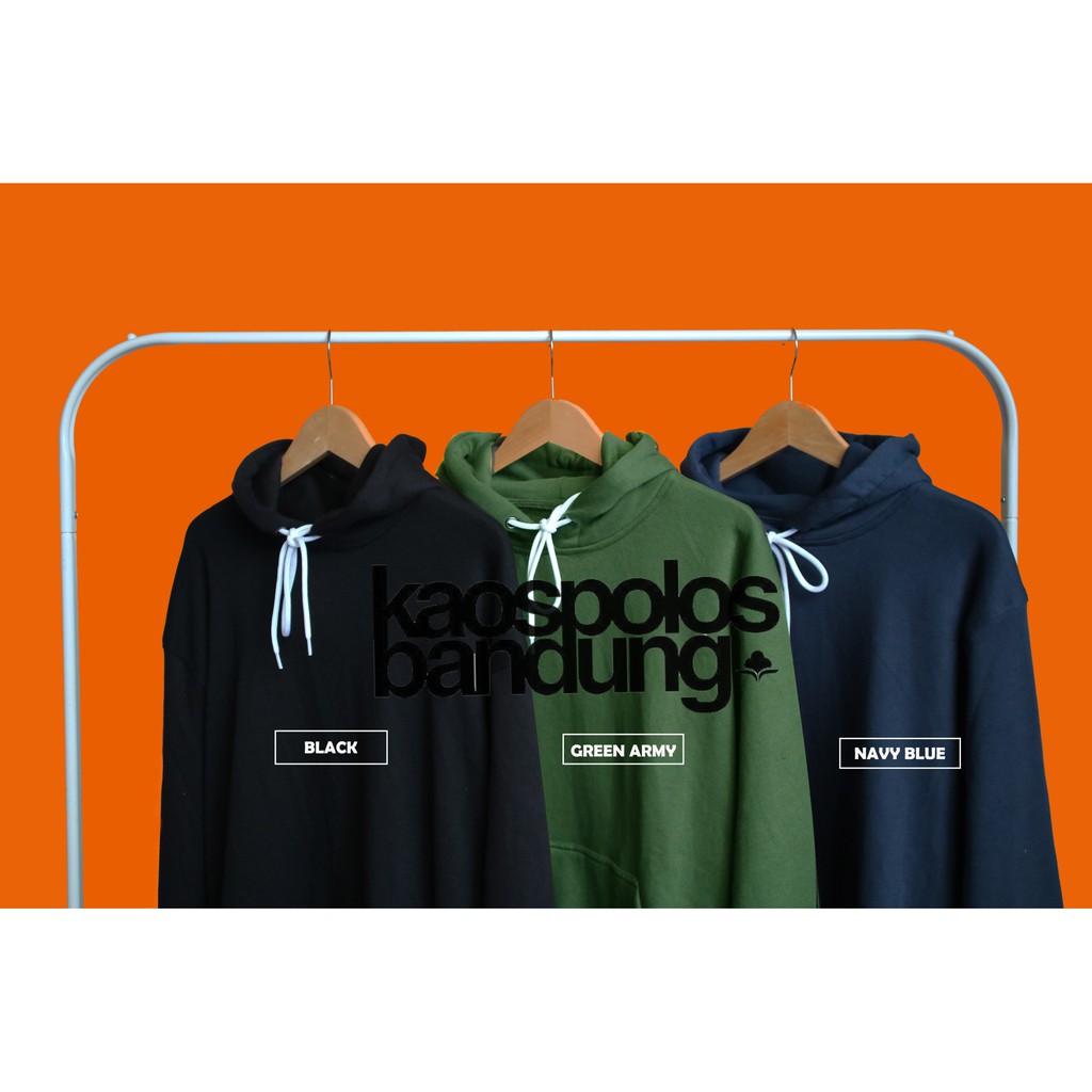Jual HOODIE POLOS WARNA HITAM/ARMY/NAVY BAHAN 100 COTTON FLEECE BISA
