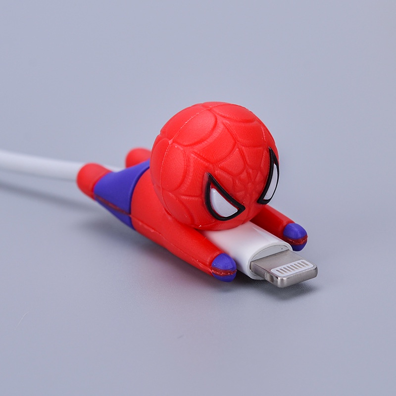 Marvel Cartoon Spider-Man Iron Man Venom Android iPhone Data Cable Protector Charging Cable Bit