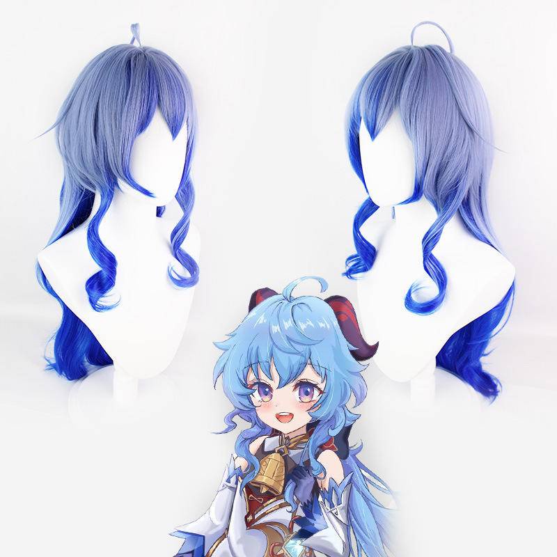 【Wetrose】Genshin Impact Ganyu Cosplay Wanita Costume Kostum Full Set, Ganyu Wig