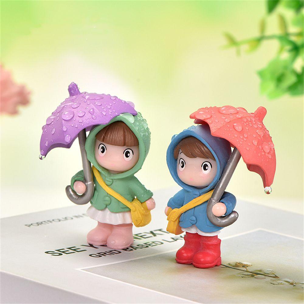 TOP Patung Miniatur Lucu Mini Desktop Craft Payung Cewek