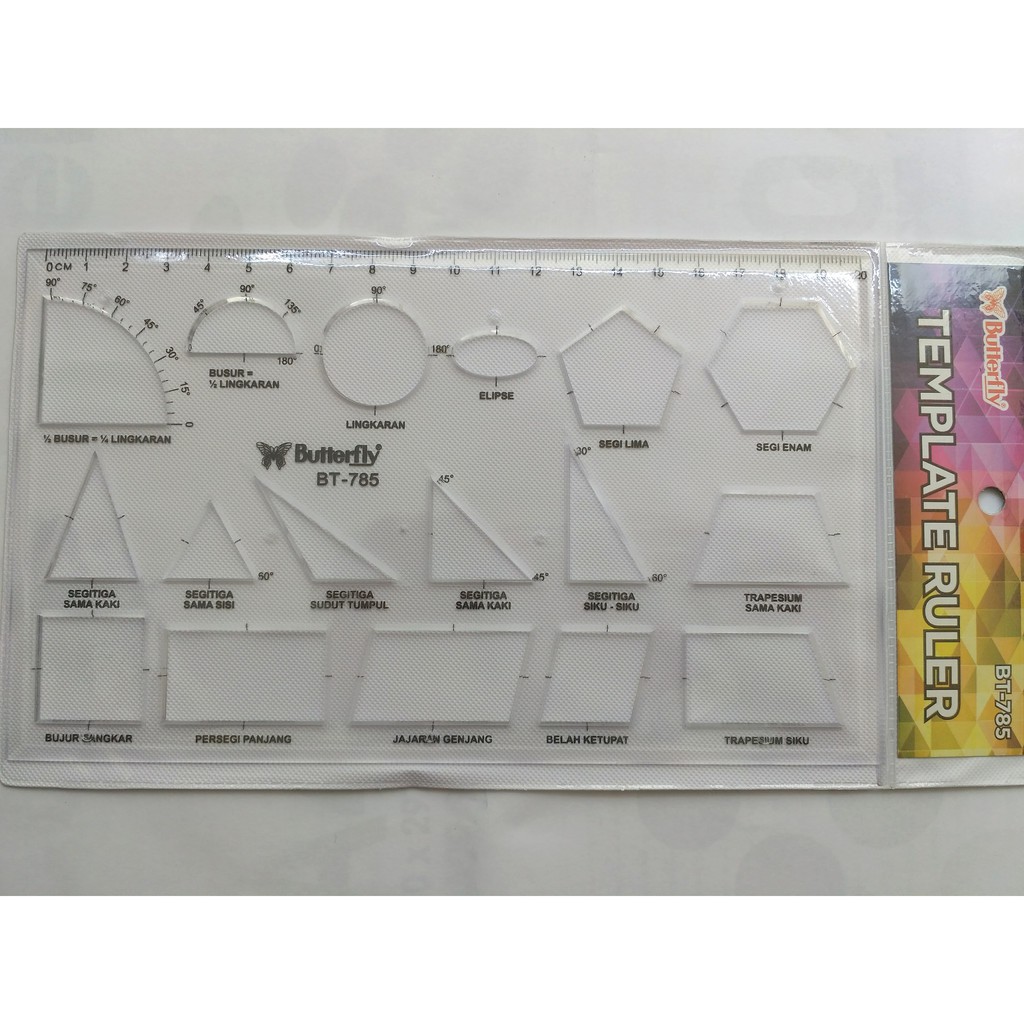 

Penggaris BUTTERFLY BT-785 Aneka Bentuk Bangun Matematika