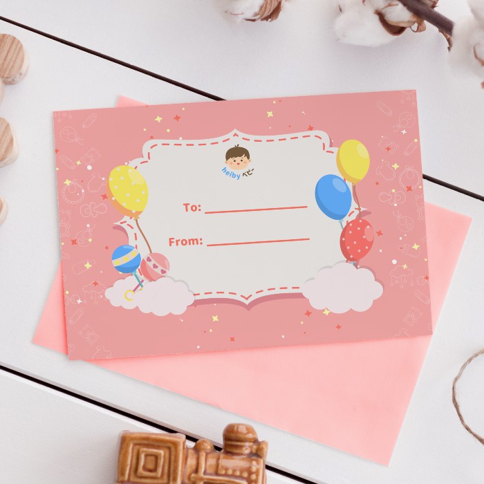 Heiby Baby Gift Card (Baby Girl) / Kartu Ucapan Bayi