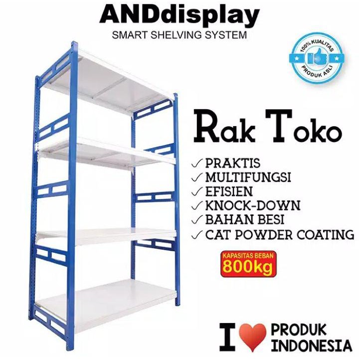 AMBALAN RAK GUDANG BESI BOLTLESS L. 40 X P.100 CM SHELVING ANDDISPLAY