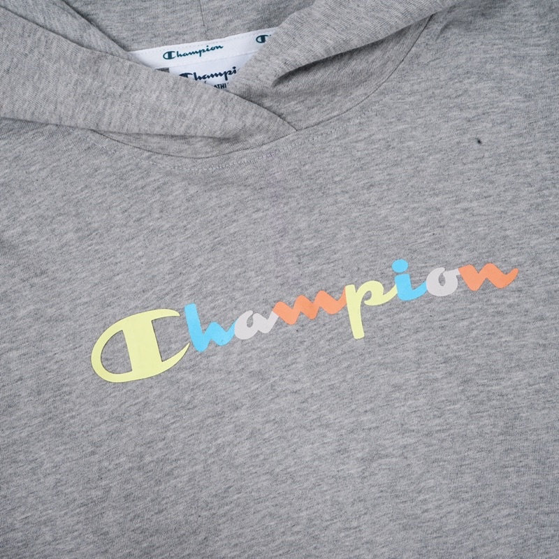 CHMPN Lightweight Summer Hoodie Grey Multicolor Script