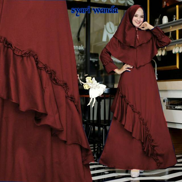 DUPBASIC Alice Dress - Gamis Syari Terbaru Casual Import Modern Moscrepe Tebal Strech Wanda Syari