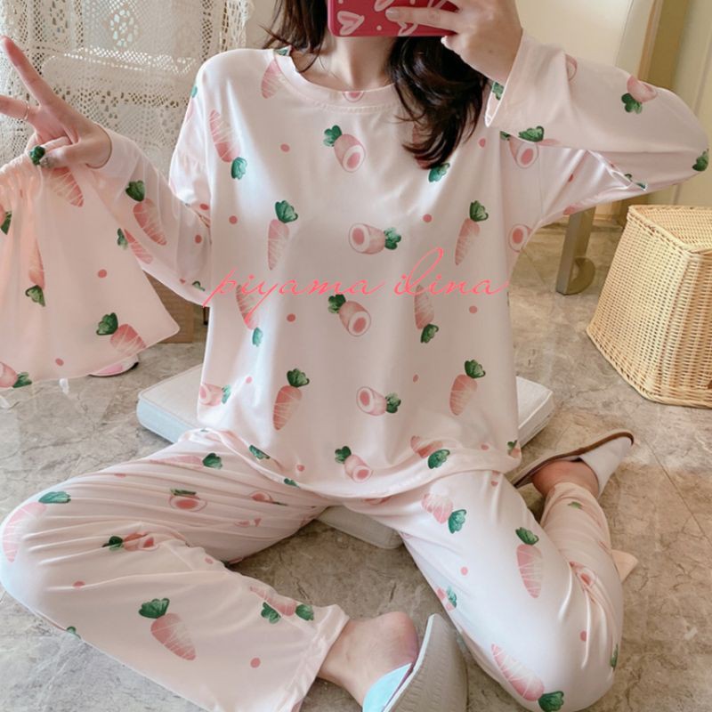 DW-37HP piyama wanita /baju tidur wanita bahan kaos Premium