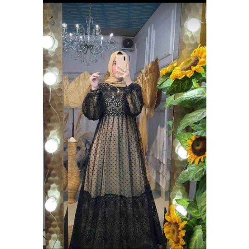 GAMIS PREMIUM BY OZIAS MOTIF TILE MIRING/DRESS OZIAS PESTA