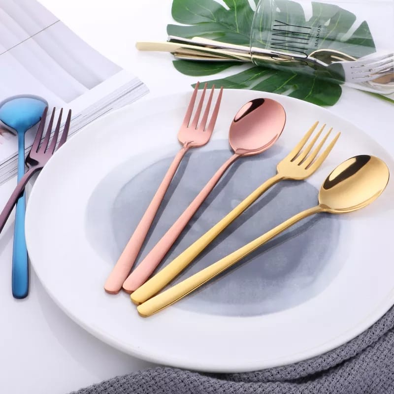 (COD) Sendok Garpu Korea Stainless 1PCS Spoon Fork Stainless MALL SHOPPING