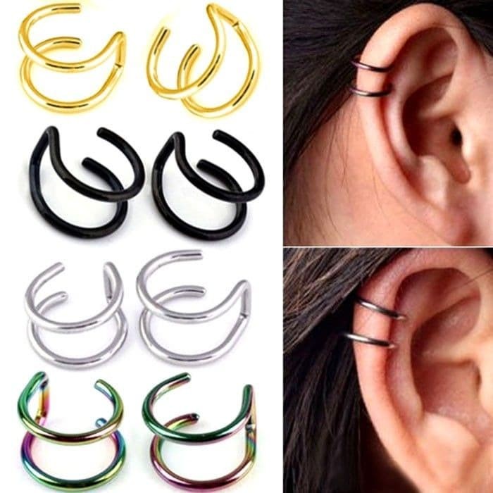 Pria-Anting- Anting / Piercing Jepit Fake - Hitam -Anting-Pria.