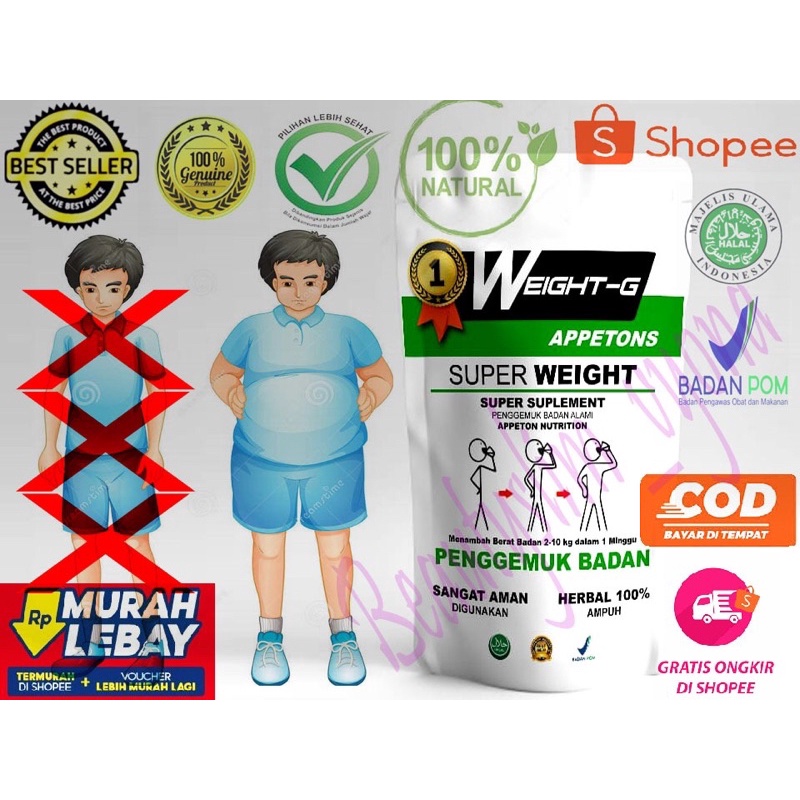 (BISA COD) SUPER WEIGHT GAIN-OBAT PENGGEMUK BADAN HERBAL