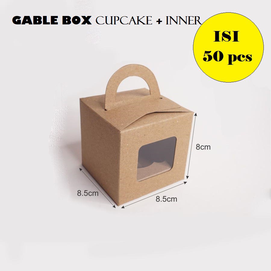 

KARDUS JINJING HAMPERS BOX PACKAGING DUS TENTENG GIFTBOX GABLEBOX CUPCAKE PLUS INNER 8x8x8.5 cm