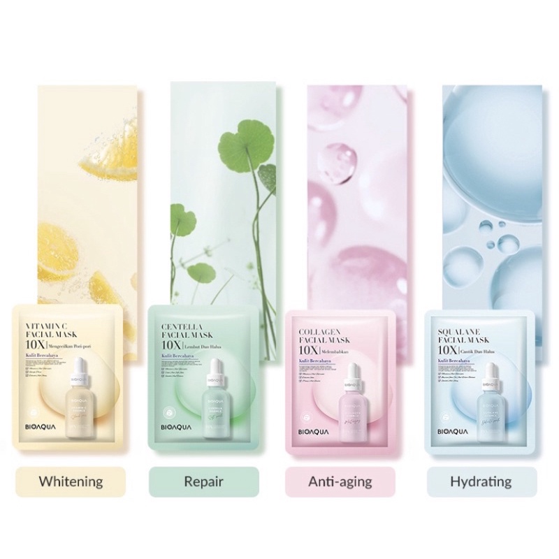 SHEET MASK BIOAQUA 10X VIT C,SQUALANE,COLLAGEN
