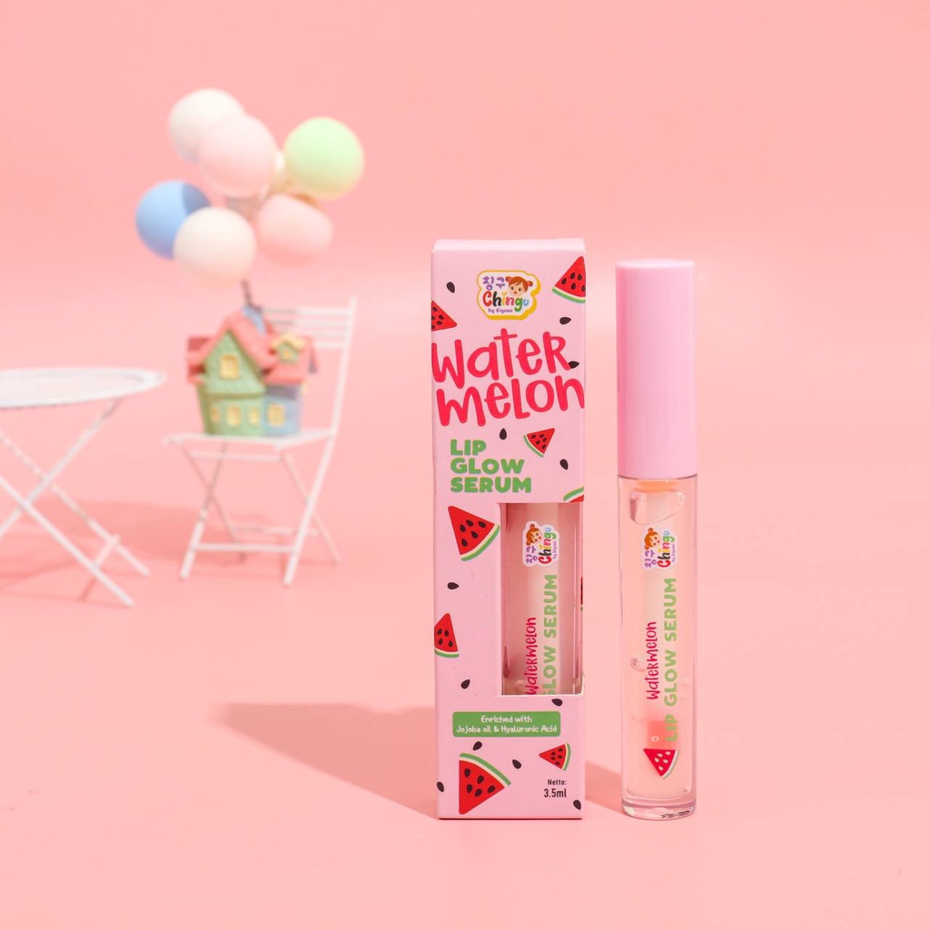 READY WATERMELON LIP GLOW SERUM CHINGU BY KIYOWO / lippie serum semangka lip serum/ serum bibir  [CHINGU LIP SERUM]