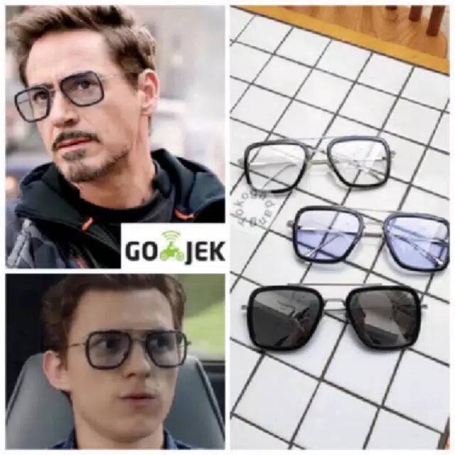 kacamata tony stark lensa photocromic antiradiasi boleh pilih lensa blueray bisa normal minus plus cilinder tergantung permintaan sampai minus 5 cyl 2 harga masih sama tulis saja pesanan kaka di catatan saat order free box lap cairan pembersih kacamata