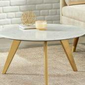 Meja lesehan bulat meja kopi bulat meja tamu minimalis 