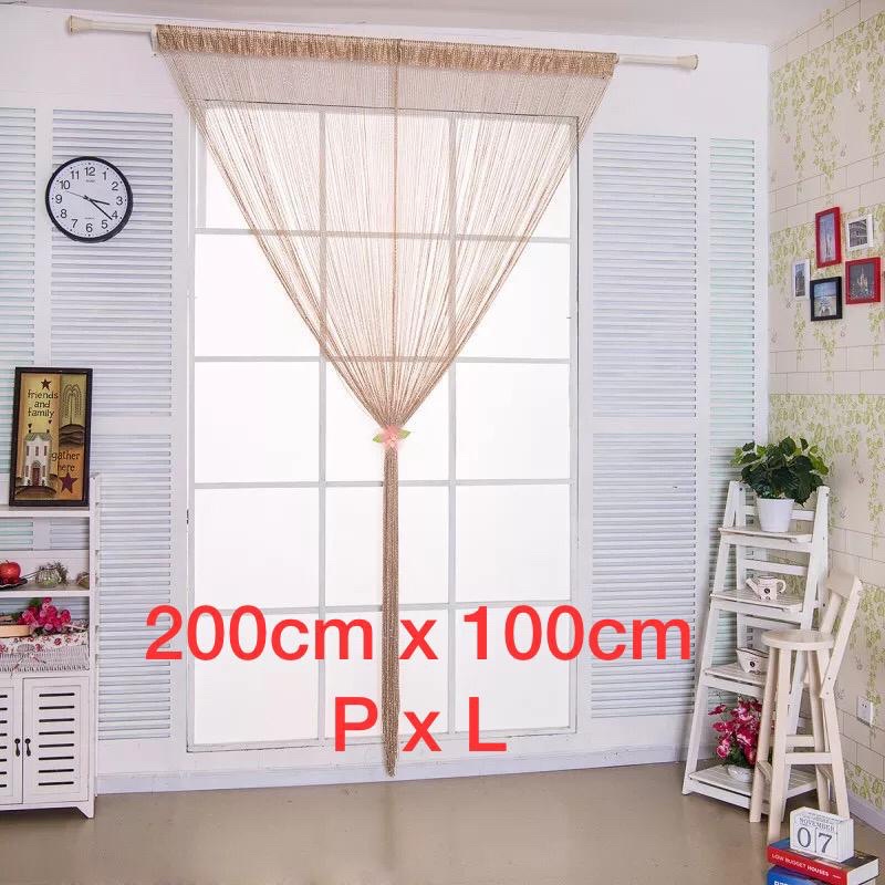 tirai benang gold / tirai gliter gold / tirai pintu moca 2meter x1meter