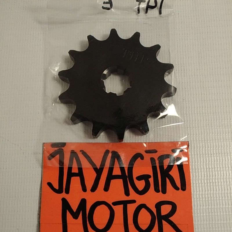 Gear Depan Shogun RC Tornado Satria 13T 14T 428 2T 110 2Tak RU 120 FD GS GX Gigi Tarik 428-13T 428-14T Bravo Rantai Roda Chain Kit Chainkit Sprocket Gear Set Gearset Gir Girset Belakang Drive Komplit Front Sunstar Suzuki SGP Indoparts 100 13 14 T Mata Ori-Hitam - 14T