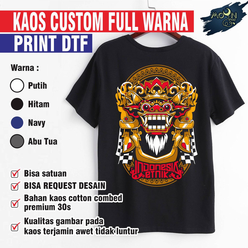 Kaos Custom Print DTF Full Color / Kaos Custom Satuan / Custom Desain