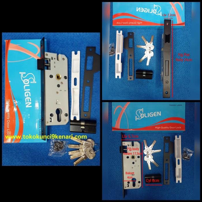 Kunci Pintu - Hitam Body Kunci Swing Soligen Black Kunci Pintu Kamar Soligen