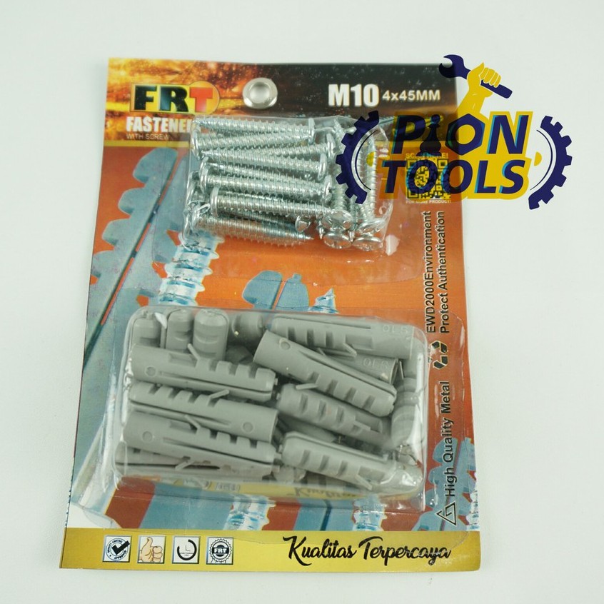 FRT FASTENER + Sekrup M10 isi 25 pc Fiser Viser Set Sekrup Pengait Tembok FRT