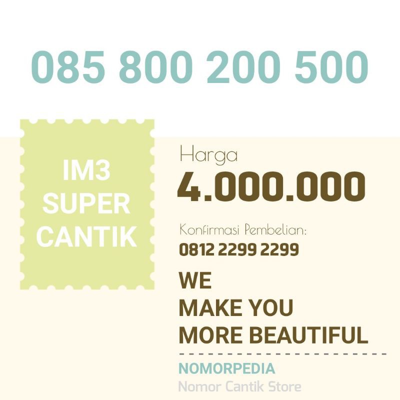 [HOT] INDOSAT IM3 4G SUPER CANTIK O85 8OO 2OO 5OO TRIPLE RATUSAN | Kartu Perdana Nomor Nocan