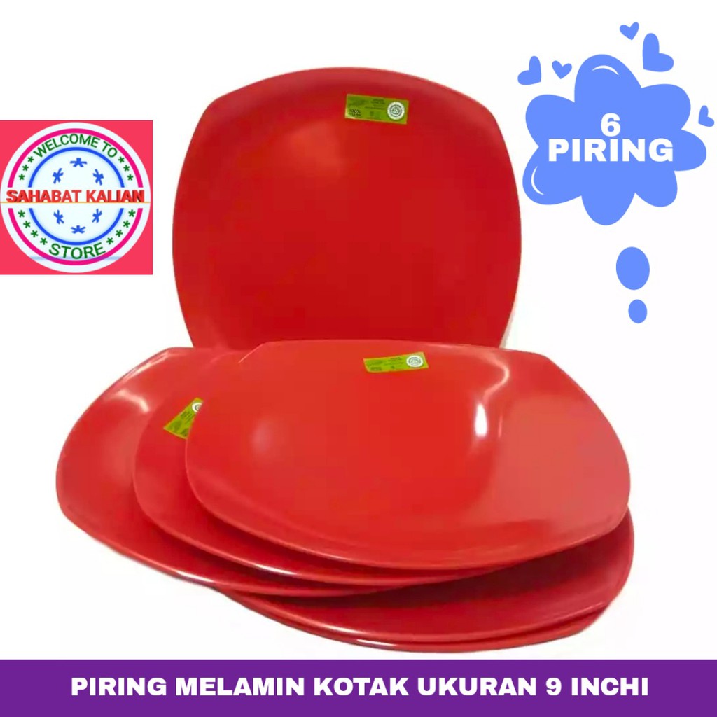 (6 PCS) PIRING MELAMIN KOTAK GOLDEN DRAGIN FLYING FISH P0904