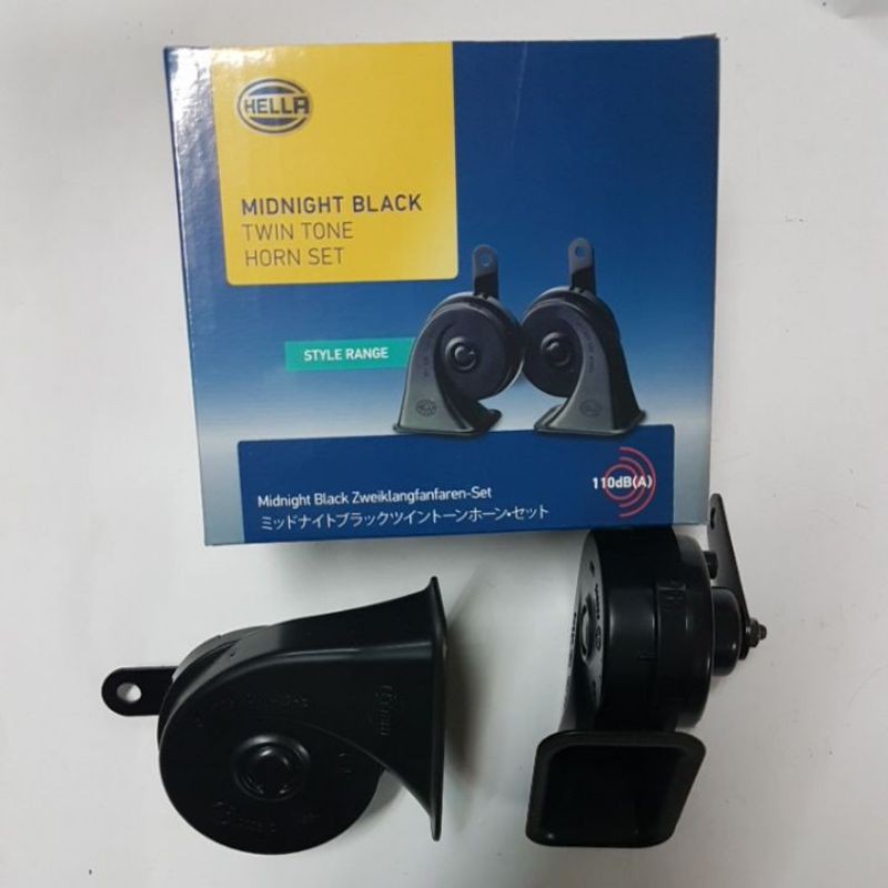 klakson keong Hella Midnight Black 12v