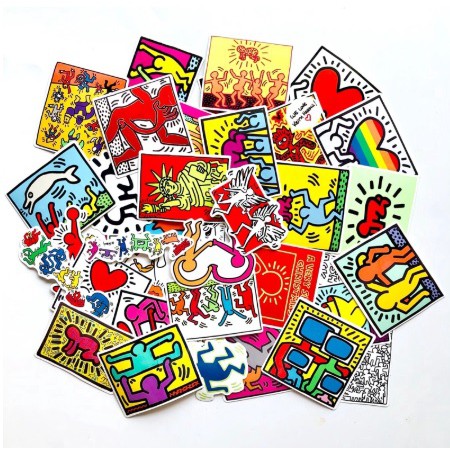 Stiker Bomb lukisan graffiti Keith Haring 50 pcs 034