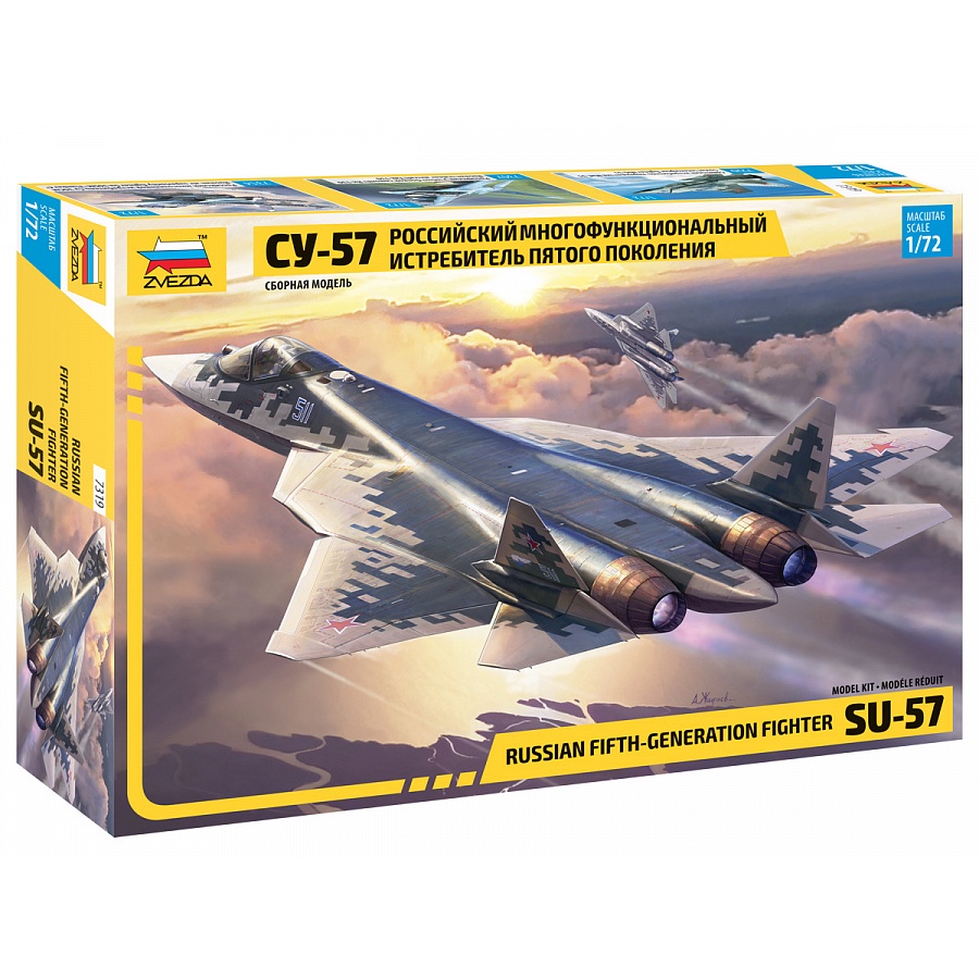 Model Kit Plastik Pesawat Sukhoi SU-57 Skala 1/72 Perlu Dirakit
