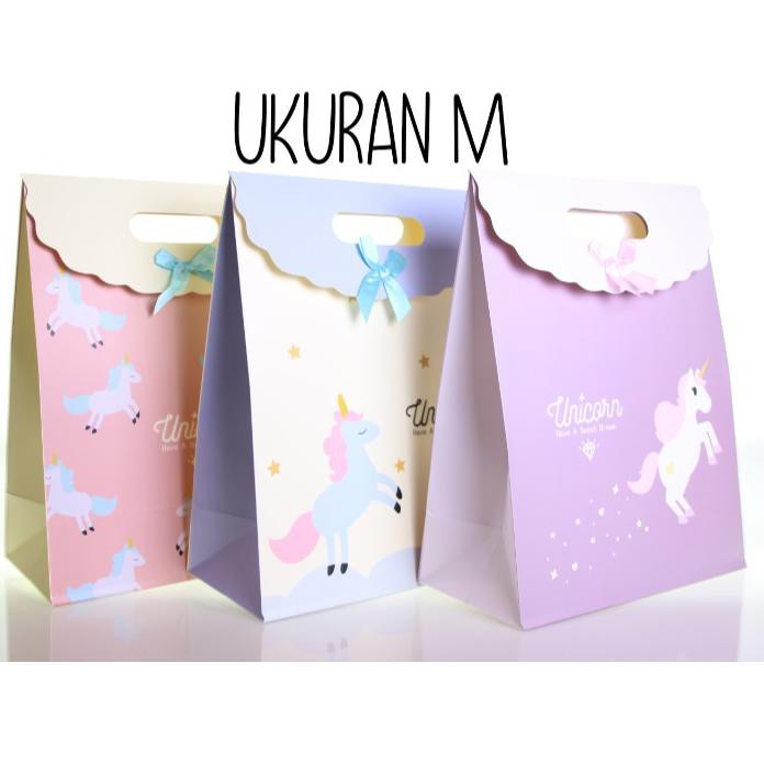 

Bagus PAPER BAG KANTONG KERTAS MOTIF UNICORN TUTUP PITA 1388