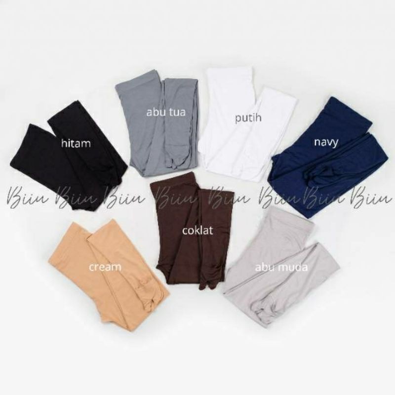 Biiu Celana Legging Wudhu Jempol Wanita Kaos Spandex Premium