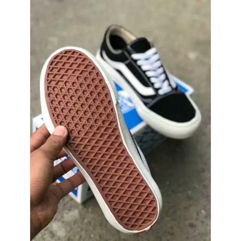 SEPATU VANS OLDSKOOL BLACK WHITE OG VAULT WAFFLE DT DOUBLE FOXING BNIB
