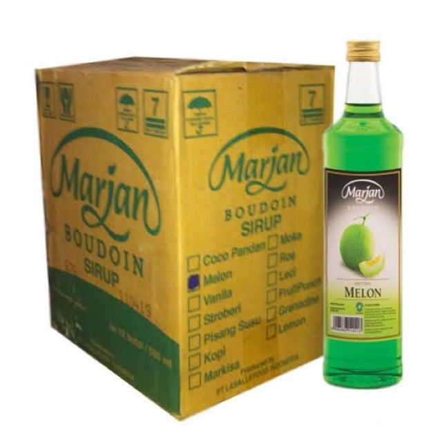 Marjan Boudoin Sirup ( Melon ,  Coco Pandan ) 12 botol x 460ml